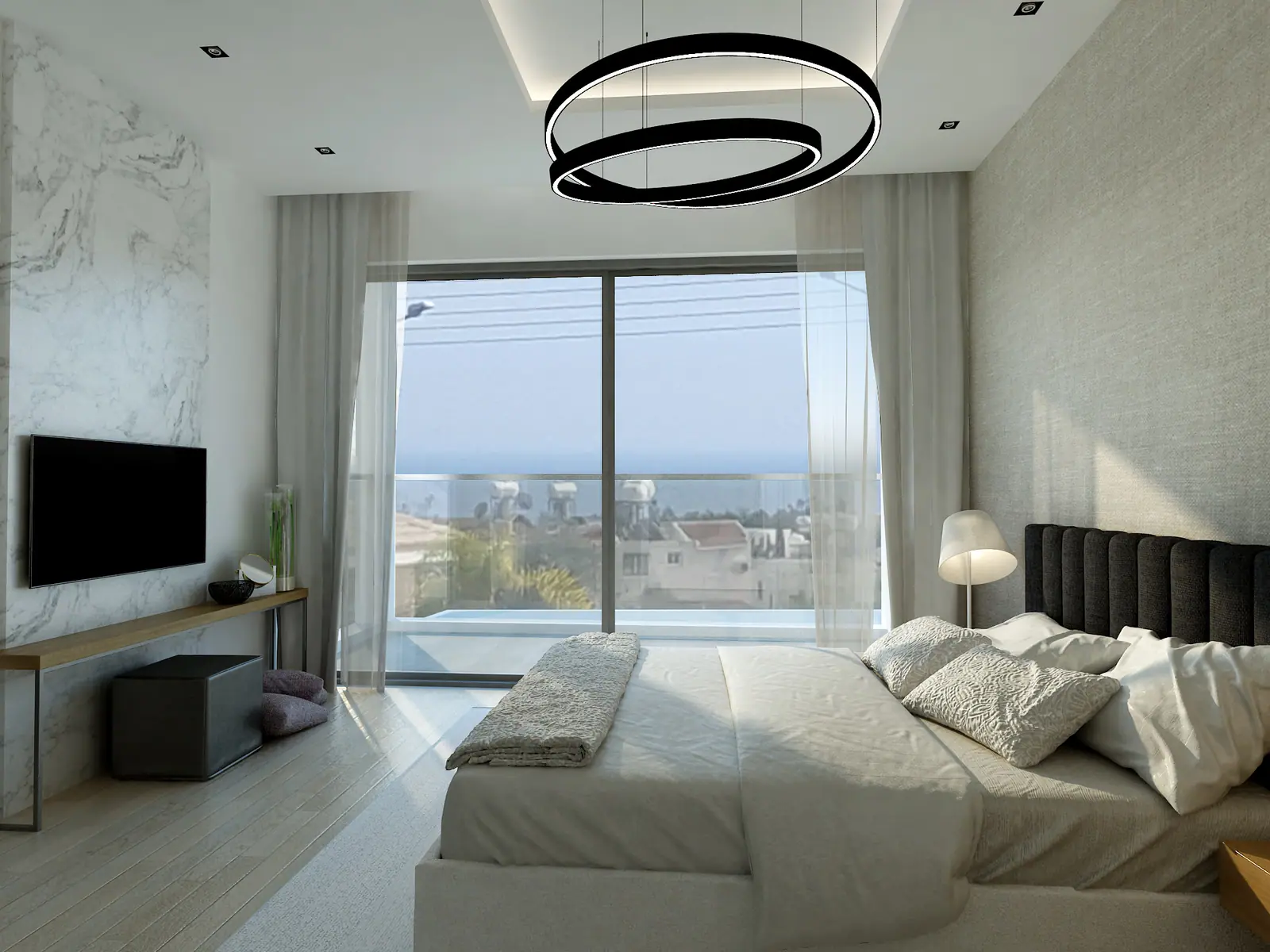 Bedroom with a view of the sea